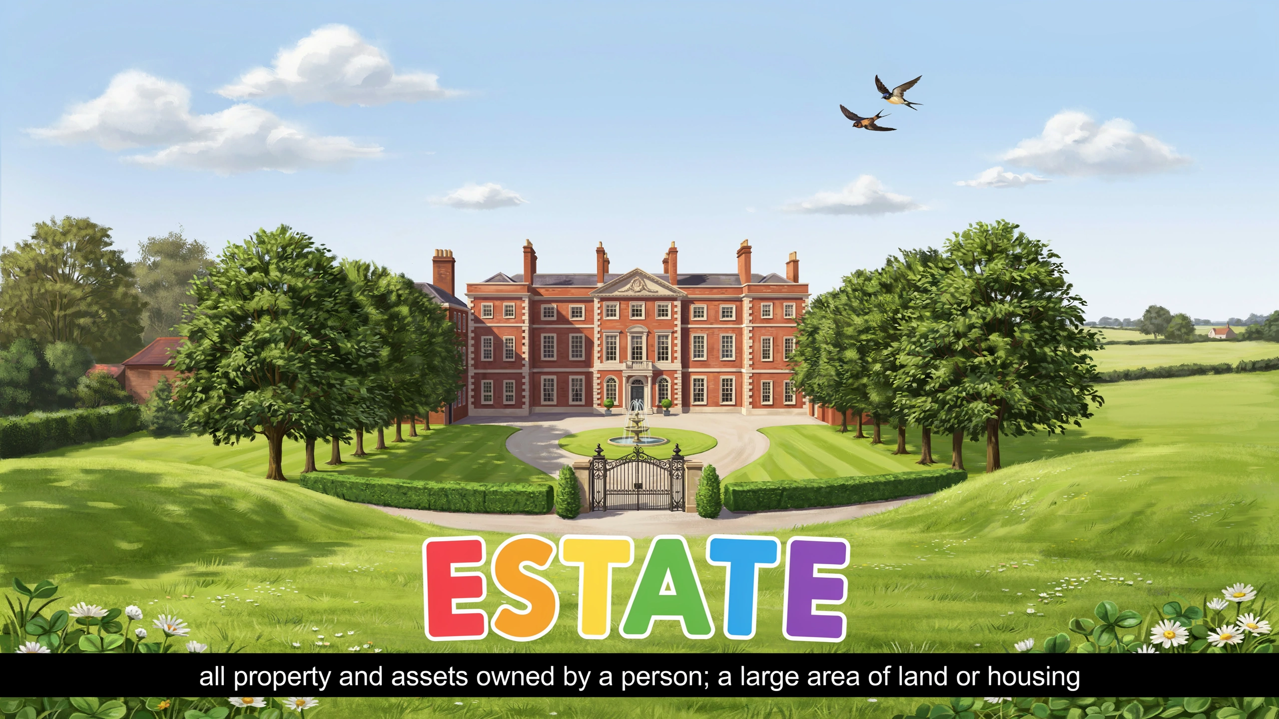 English Illustration for estate